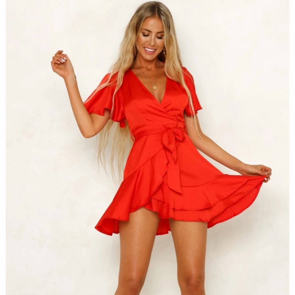 Hello Molly Red Wrap Dress